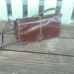 Giani Bernini Brown Mini Leather Crossbody Purse